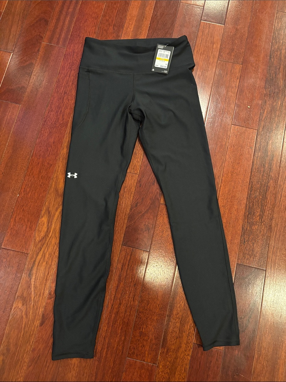 Under Armour Black WomensTraining Leggings with White Logo